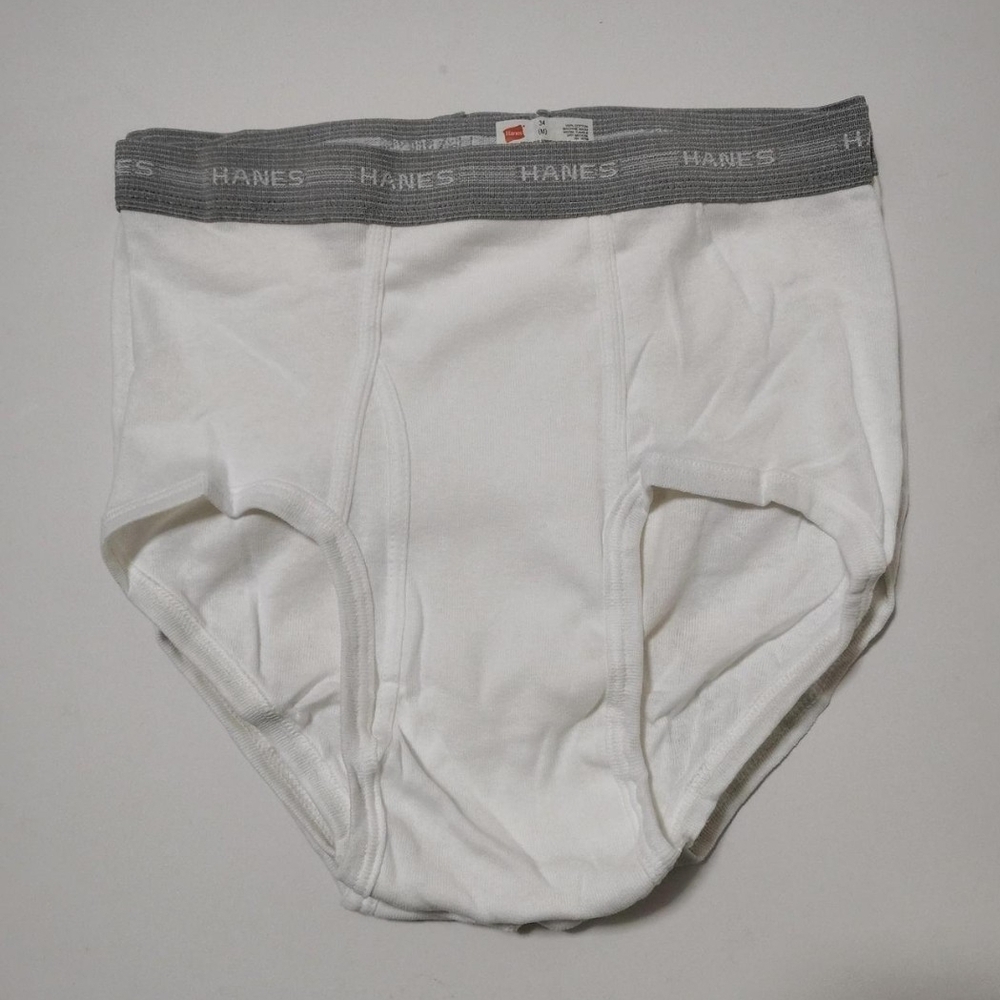 Vintage Hanes Men's Gray Waistband White Briefs 3 Pairs Size 34 - Picture 2 of 6